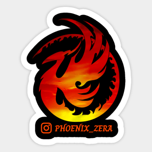 Phoenix_Zera Round Phoenix Orange Sticker